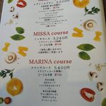 Missa Marina produced by SORRISO - メニュー（パーティプラン）