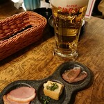 なかす - 単品ビールとお通し