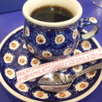 コーヒー。カップもアズーロ