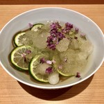 肉屋 田中 - 酢橘冷麺 利尻の昆布 鮪の本枯れ節 神戸牛のお出汁で