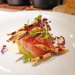 エノテカ パージナ - 鹿児島県産 黒毛和牛と松茸の冷製パスタ「フェデリーニ」