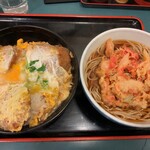 小諸そば - (満腹)ヒレカツ丼セット + かき揚げ天