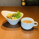 Ristorante Orobianco - 料理写真:サラダ+スープ
