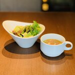 Ristorante Orobianco - サラダ+スープ