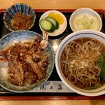 滝乃家 - 海老と穴子の天丼セット ¥980