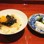 銀座 しのはら - 卵黄と海苔トッピング