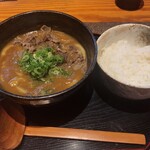 カレーうどん専門店 KAIUN - 熟成肉ｶﾚｰうどん（ﾐﾆｻｲｽﾞ）、白ごはん