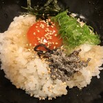 焼肉たまき - 白トリュフ香る蘭王卵がけ御飯