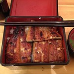 築地うなぎ食堂 - うな重トリプル(1000円!)+肝吸い(100円)