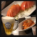 牛たん よし田 - コールドビール・キムチ・フレッシュトマト