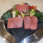 Kurogewagyuu Yakiniku Sakuratei - 宮崎牛の3種盛り合わせ￥６５００