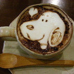 Cafe Pu-rin - プラス150円で食後のドリンクを注文！カフェラテにボキの絵を描いてもらったよ。