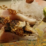 食堂 あいそ - ヒラマサの塩たたき 金マスタード