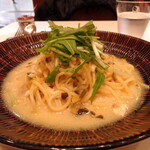 よーじやカフェ - とろ湯葉と京しば漬けの柚子風味パスタ　