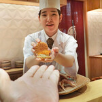 銀座 しのはら - あんぽ柿、フォアグラ最中