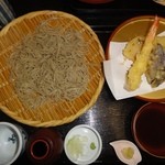 味わいそば 大名 - 天付き十割ざる蕎麦1300円