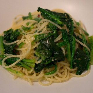 リストランテ ソルジェンテ - 料理写真:ほうれん草のアーリオ・オーリオ スパゲティ（ランチ）