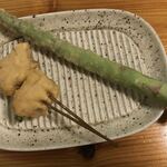 串ゆう - 豚ロースのスタミナ巻き&アスパラ一本揚げ