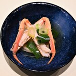 食善 大岡 - 浜坂の松葉ガニと信州ネギ(ボクは少なめ)