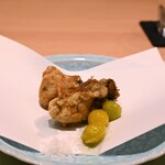 食善 大岡 - カキの天ぷらと銀杏