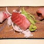 明石のタイ、和歌山の本マグロ、徳島のブリ