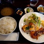 Asa No Ha - 日替り定食　豚バラのとんかつととりもも明太マヨオーブン焼き