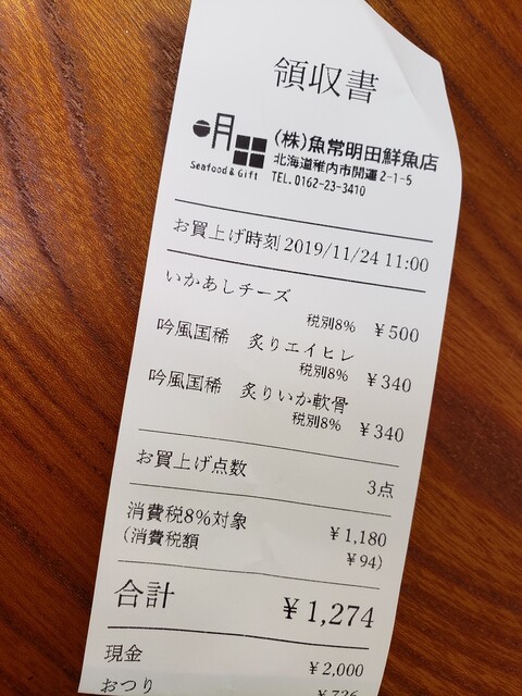 稚内駅隣のお店でお買い物です!』by パーティールーム : 明田鮮魚店