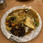 Kikuya Curry - 野菜＆ビーフのカリー（カシミールカリー）ライス少なめ　順番完了
