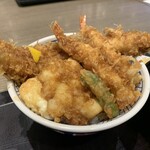 日本橋 天丼 金子半之助 - 江戸前天丼　味噌汁セット…1200円+100円=1300円+税（税込1430円）