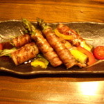 居酒屋がんこ - アスパラの豚巻き