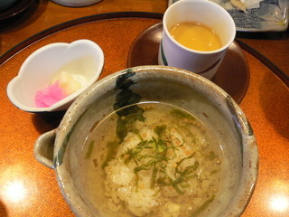 Kamogawa - 茶碗蒸し・のり出汁茶漬け・香物　二種盛