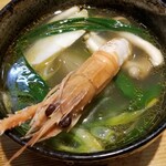 ラーメン巌哲 - 創作塩つけ麺「藜蝦と団扇剥」