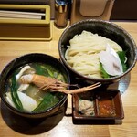 ラーメン巌哲 - 創作塩つけ麺「藜蝦と団扇剥」