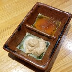 ラーメン巌哲 - 創作塩つけ麺「藜蝦と団扇剥」