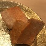 鮨 しゅん輔 - 余市の鮟鱇の肝。素材の持ち味を活かした薄味仕立て。舌の上でゆるく溶け始めます