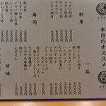 大衆酒場ナツメロ - 本日のオススメメニュー