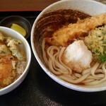 手打うどん わか竹 - 海老おろしうどん　ミニ野菜天丼セット