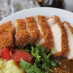 ブラウンオニオンカレーファクトリー - ・「ロースカツカレー(¥1380)」のカツアップ。