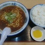 優鳳 - 素ラーメン（550円）とライス（中）