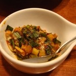 辰っちゃんのホルモン市場 - タレに入れる薬味