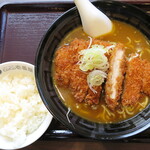 CoCo壱番屋 - 手仕込とんかつカレーらーめん_1,008円、ライス_105円