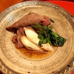 御料理 古川 - 秋田のセリ、滋賀県の安土信長白葱、宮崎牛の肩ロース