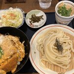 無添さぬきめん あじ豊 - カツとじ丼　＋　ざるうどん