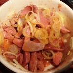 一八 - スタミナ刺（タン・ハラミ・ハツ）￥480混ぜ混ぜ