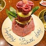 焼肉 スタミナ苑 - ２０１９肉ケーキ５０００円仕様