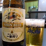 古潭 - まずは、これからでしょう。 瓶ビールにしましたよ。 キリンの一番搾りにしました。 ぷふぁ～、旨い！！