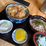 魚屋 ふっきち - かき揚げ丼そばセット７５０円