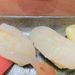 すし徳 - 「ボタン海老」と「平目」も乗っていました♫