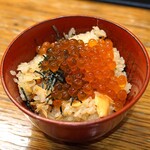 あそこ - 今日の炊き込みご飯　　鮭西京焼よイクラ