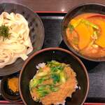 甲州麺 - ほうとうつけて＆ミニ卵とじ丼